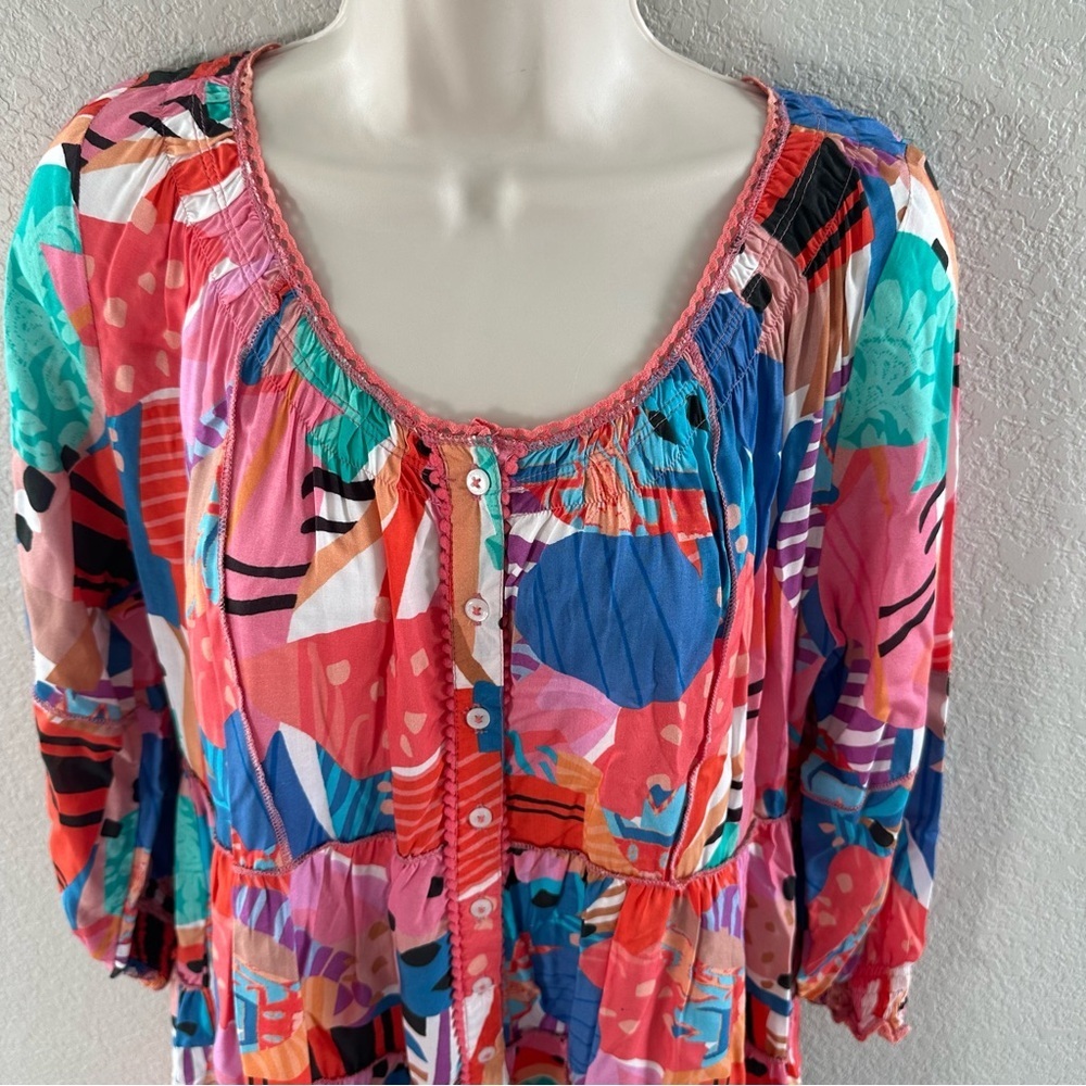 Tolani nwt tiered color block button up dress NWT - image 2